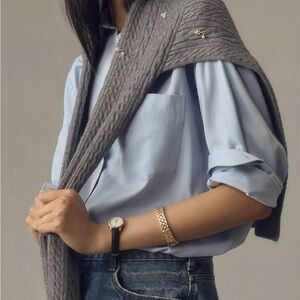 By Anthropologie Embellished Cable-Knit Shrug